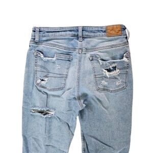 AEO Stretch Distressed Mom Jean